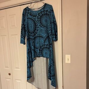 TruClogs Women's Blue & Black Printed Blouse